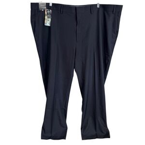 Haggar Premium Comfort Dress Pant Mens 50x30 Charcoal Gray Straight Stretch